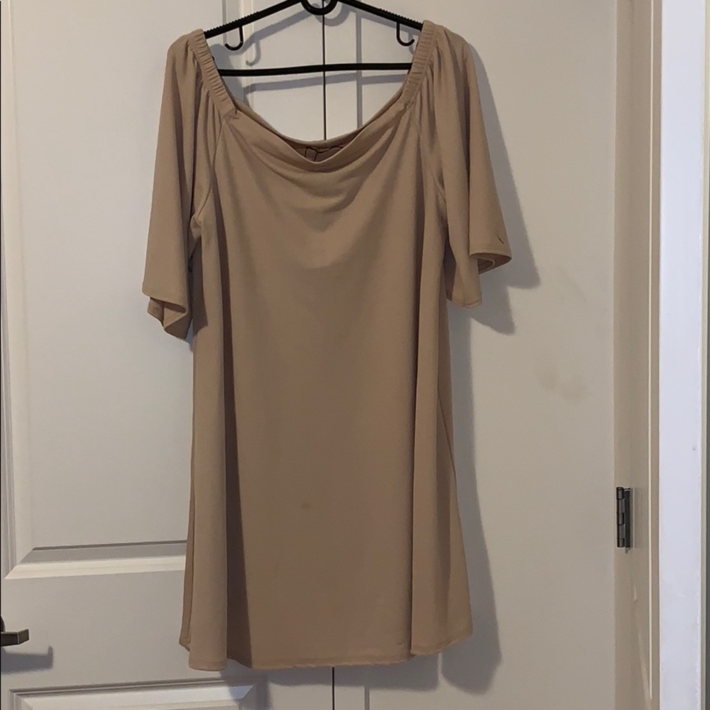 Boohoo Plus Maya Off The Shoulder Swing Dress